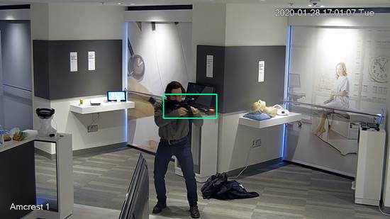 Security camera gun detection